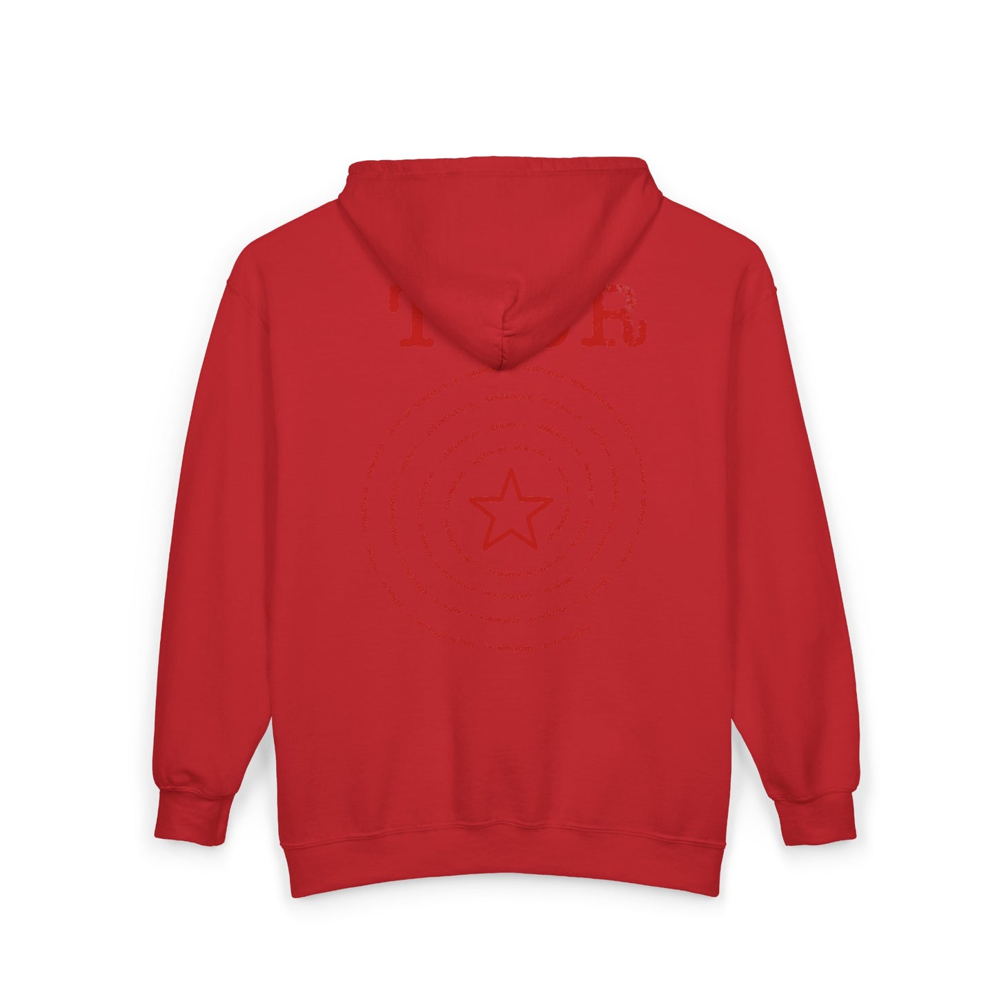 Alex Warren Merch - Finding Family Red Zip-Up Hoodie