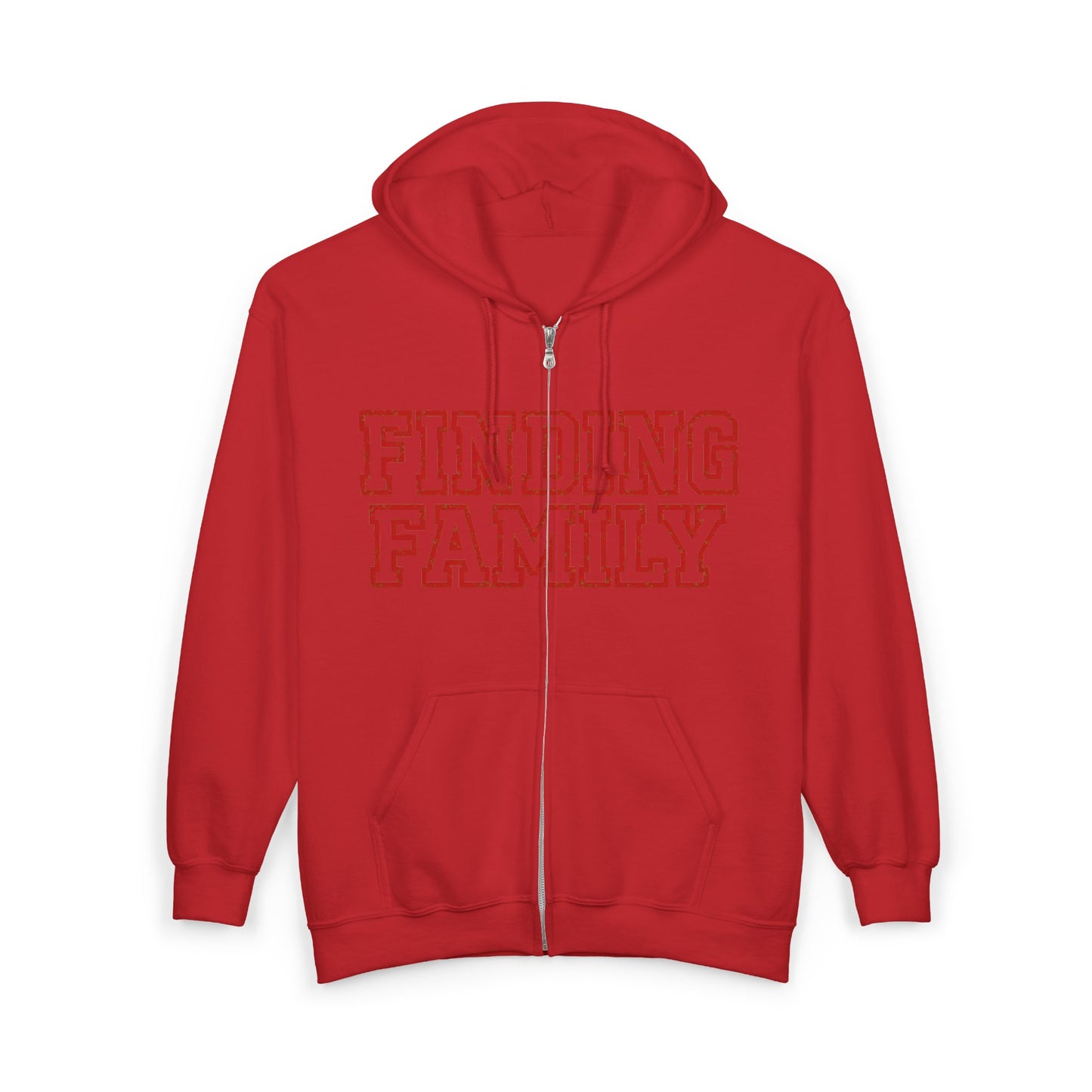 Alex Warren Merch - Finding Family Red Zip-Up Hoodie