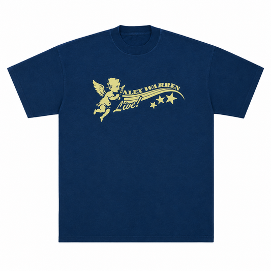 Alex Warren Tour Merch - Live Angel Navy Tee